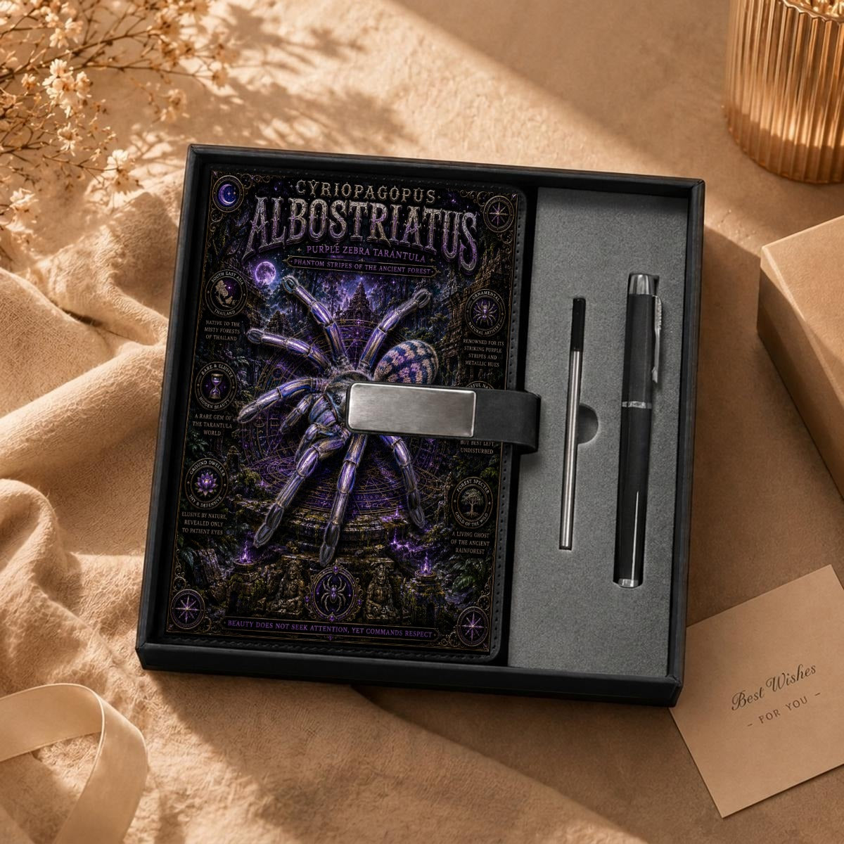 Purple Zebra Note Book Gift Set with Metal Pen