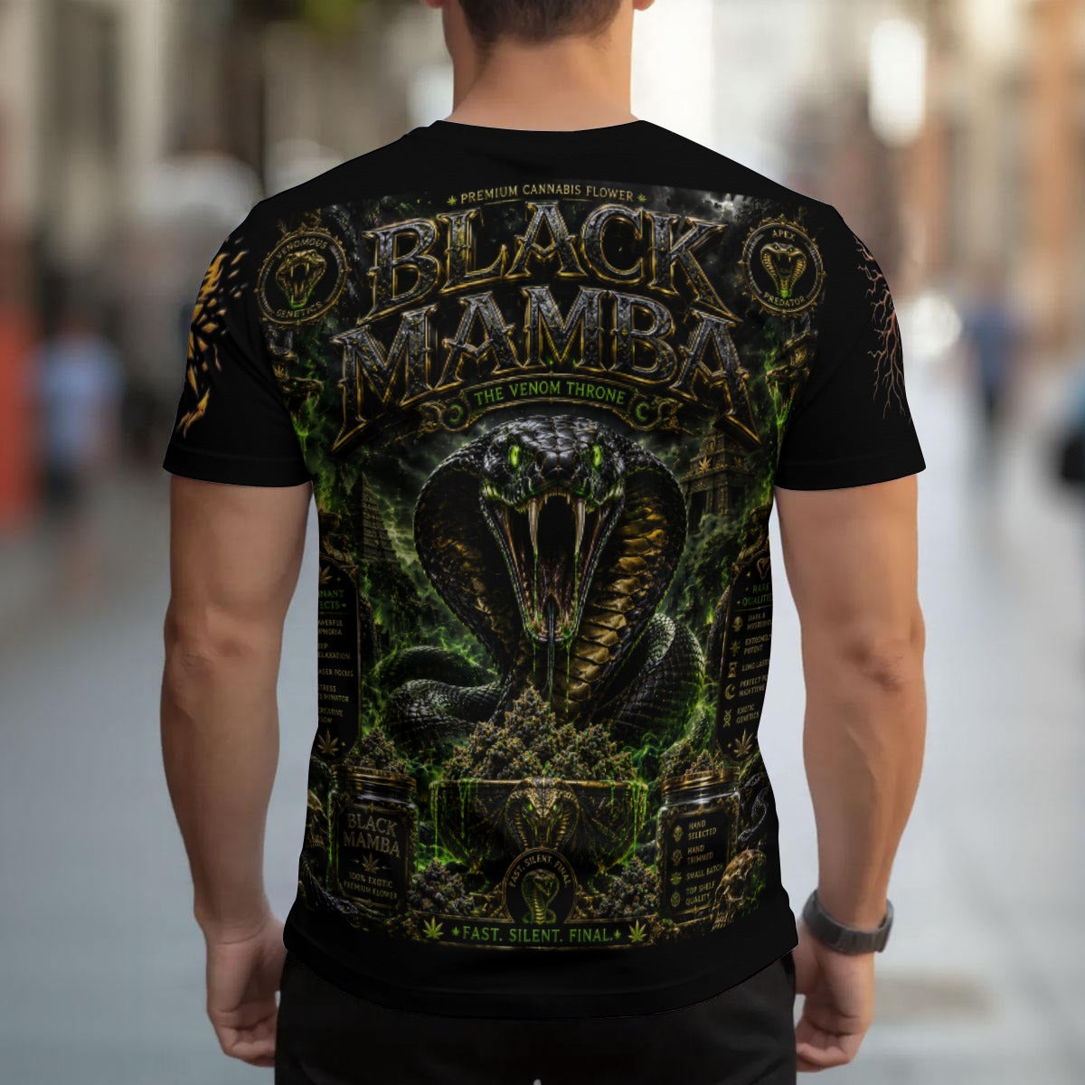 Black Mamba 420 Strain Men's T-shirt | Birdseye