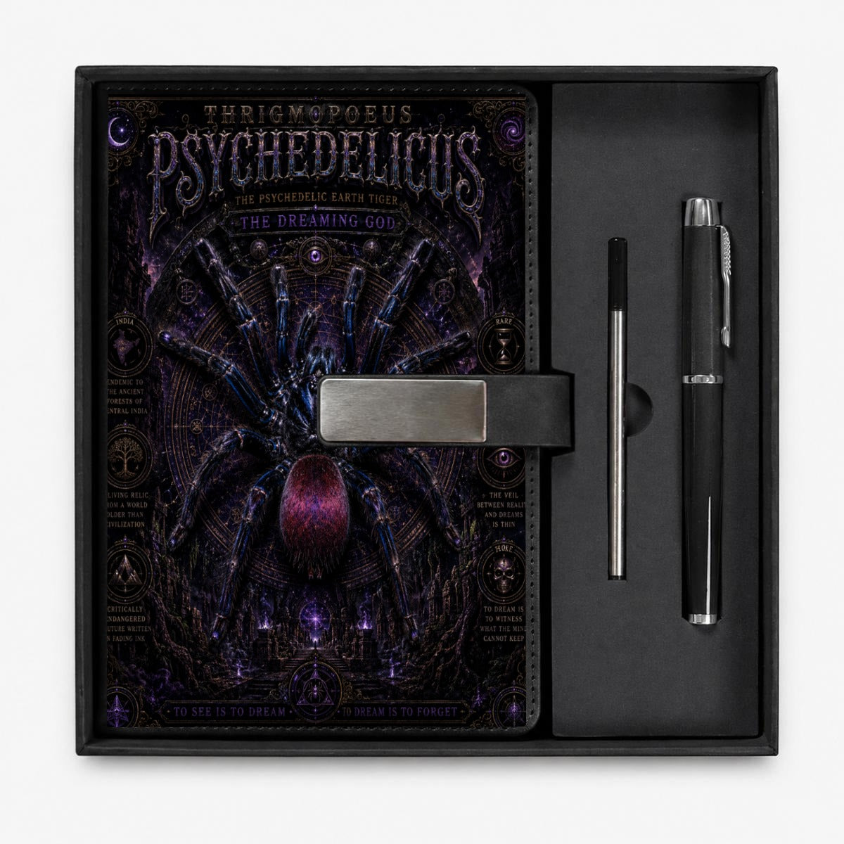 Psychedelic Notebook Gift Set with Metal Pen