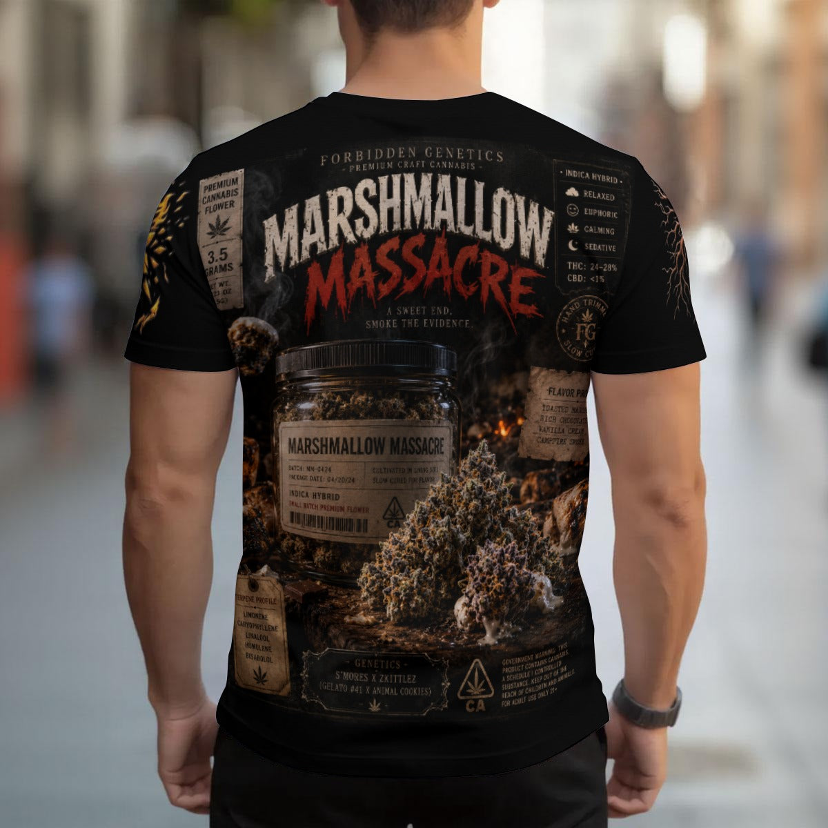 Marshmellow Massacre 420 Strain Men's T-shirt | Birdseye
