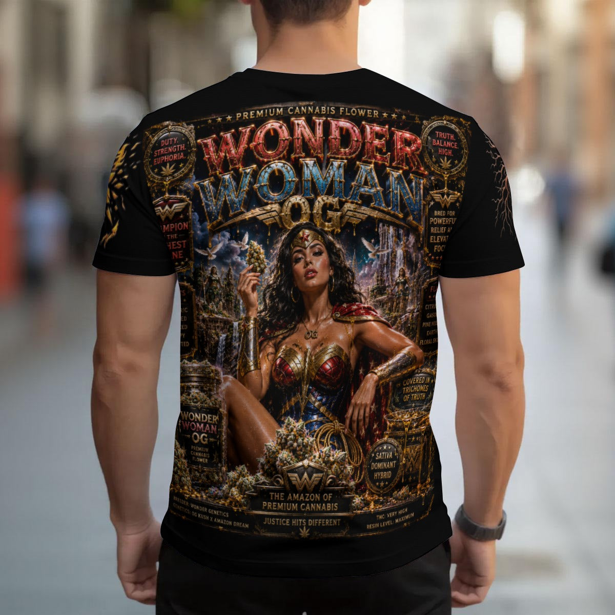 Wonder Woman OG 420 Strain Men's T-shirt | Birdseye