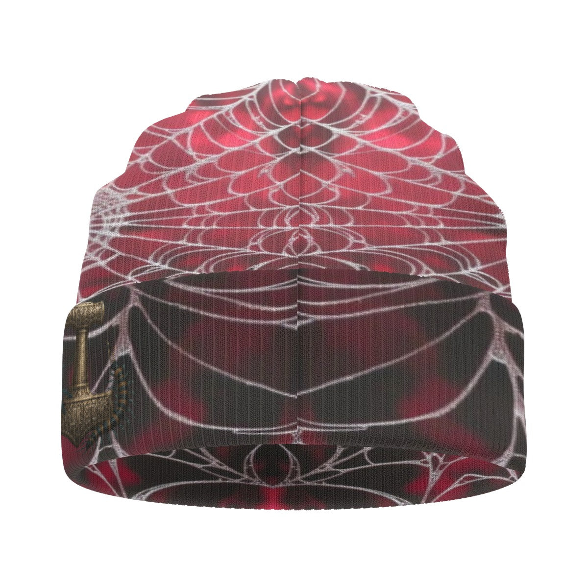 Spiderweb Print Knitted Hat