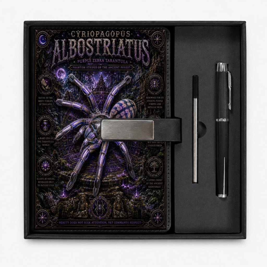 Purple Zebra Note Book Gift Set with Metal Pen