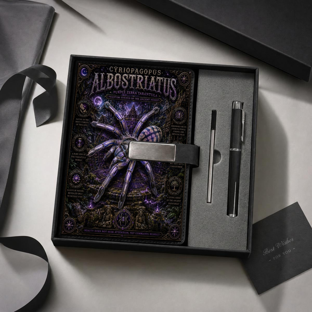 Purple Zebra Note Book Gift Set with Metal Pen