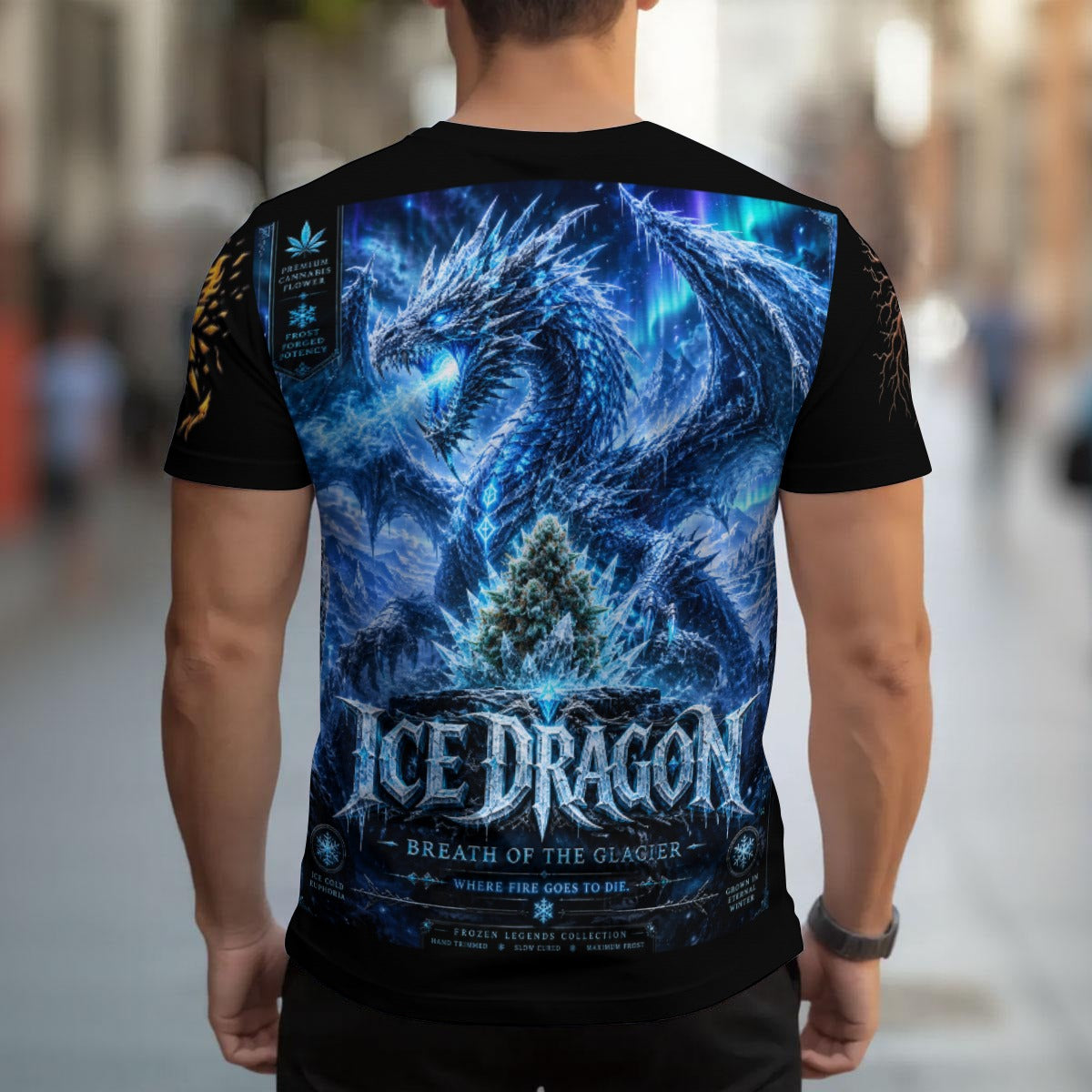 Ice Dragon 420 Strain Men's T-shirt | Birdseye