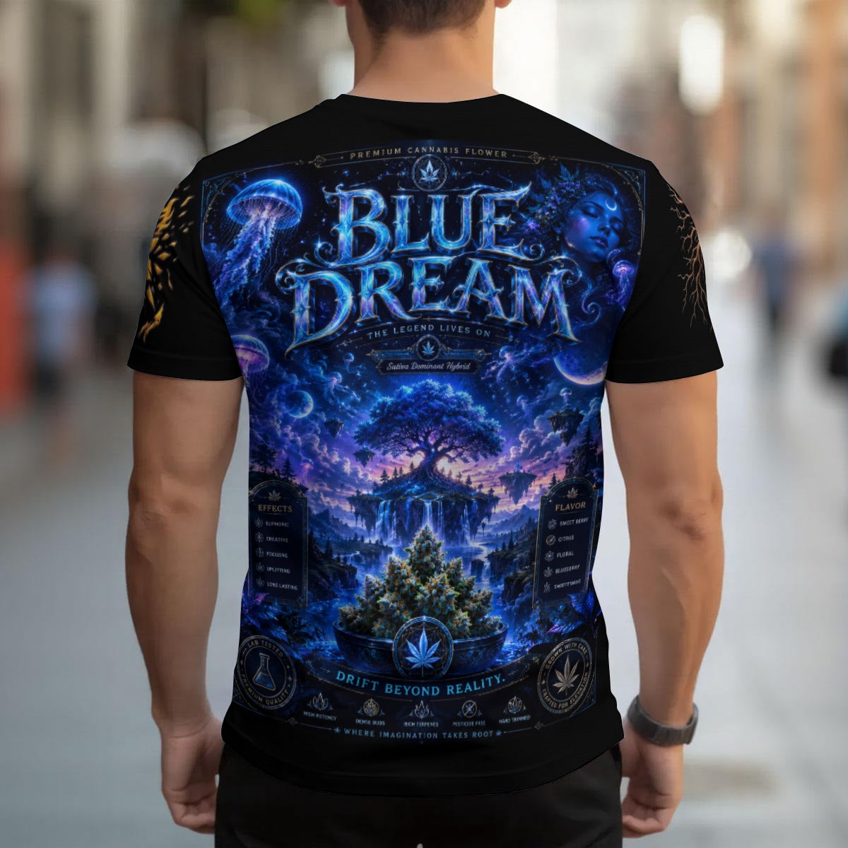 Blue Dream 420 Strain Men's T-shirt | Birdseye