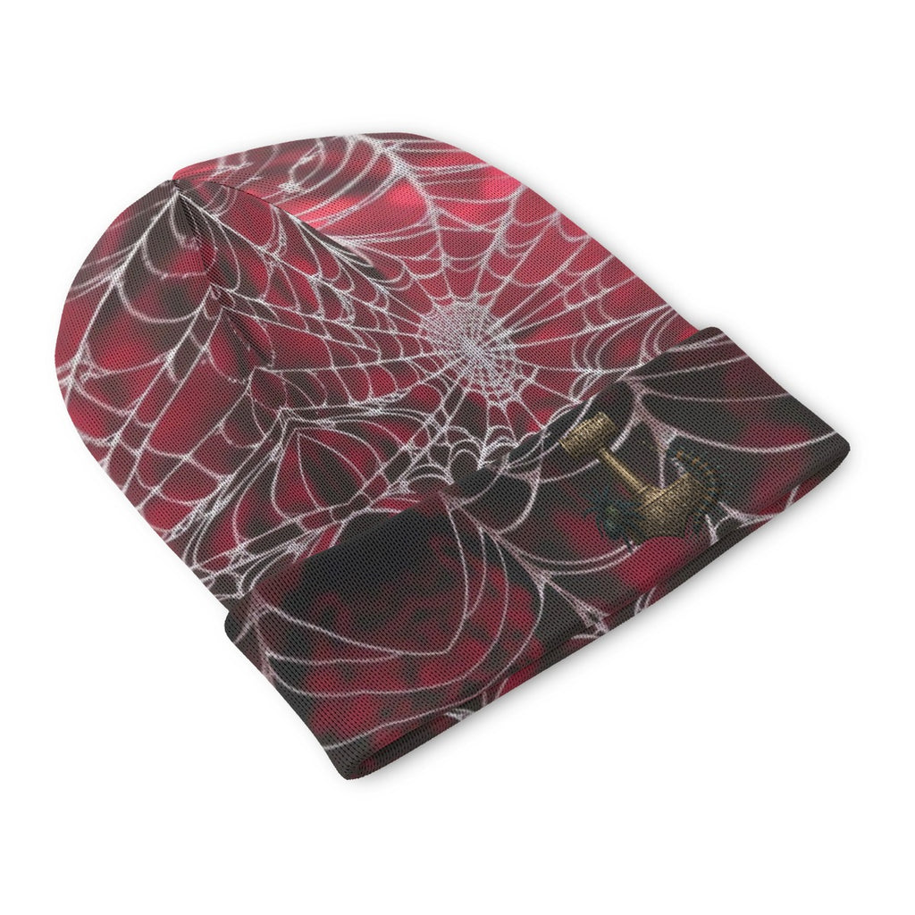 Spiderweb Print Knitted Hat
