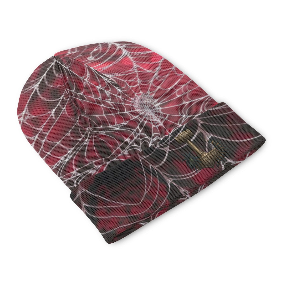 Spiderweb Print Knitted Hat
