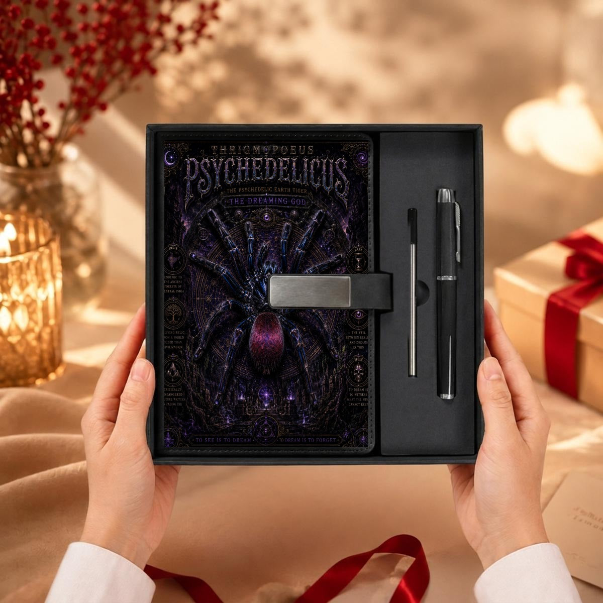 Psychedelic Notebook Gift Set with Metal Pen