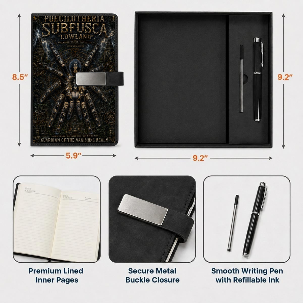 P. Subfusca Notebook Gift Set with Metal Pen