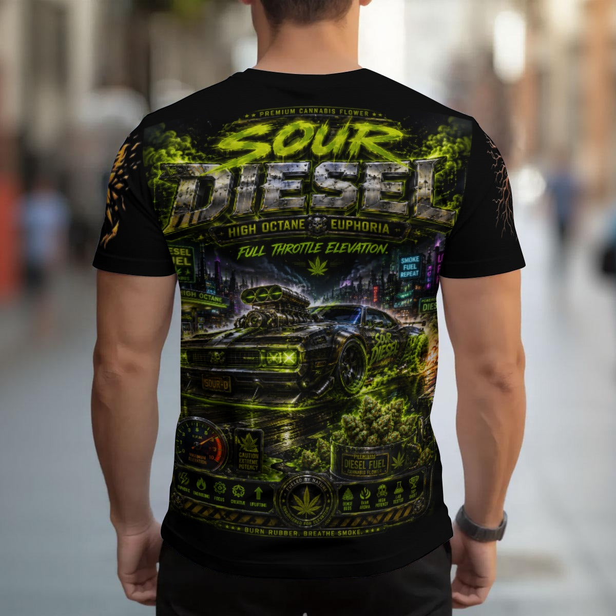 Sour Diesel 420 Strain Men's T-shirt | Birdseye