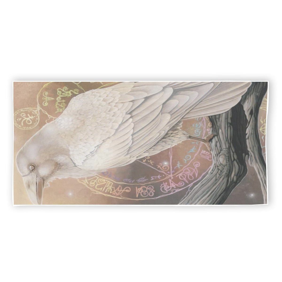 White Raven Rectangular Beach Towel