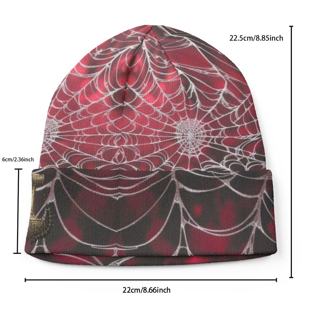 Spiderweb Print Knitted Hat