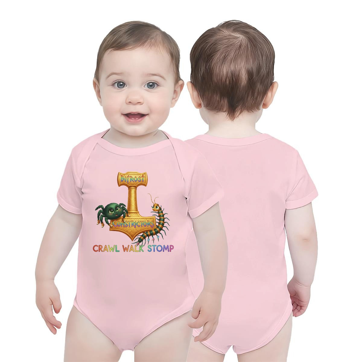 Baby Short-Sleeve Onesie Printed in USA| 190GSM Front DTF