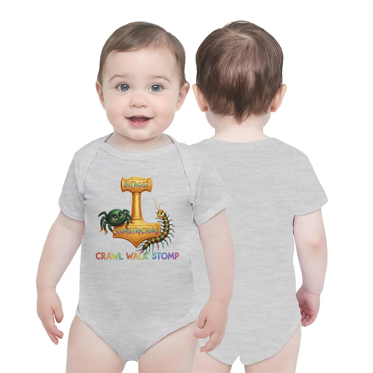 Baby Short-Sleeve Onesie Printed in USA| 190GSM Front DTF
