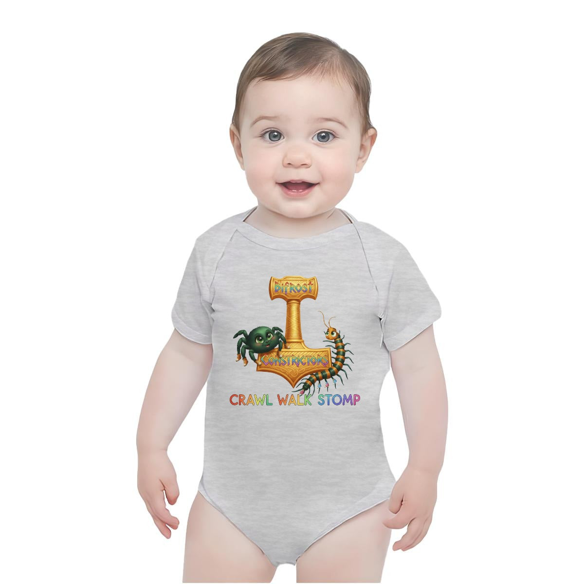 Baby Short-Sleeve Onesie Printed in USA| 190GSM Front DTF