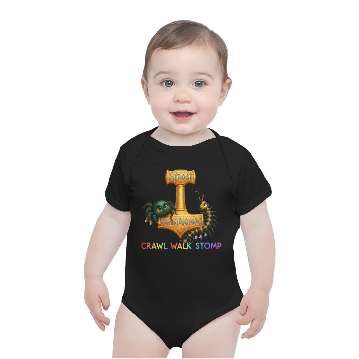 Baby Short-Sleeve Onesie Printed in USA| 190GSM Front DTF
