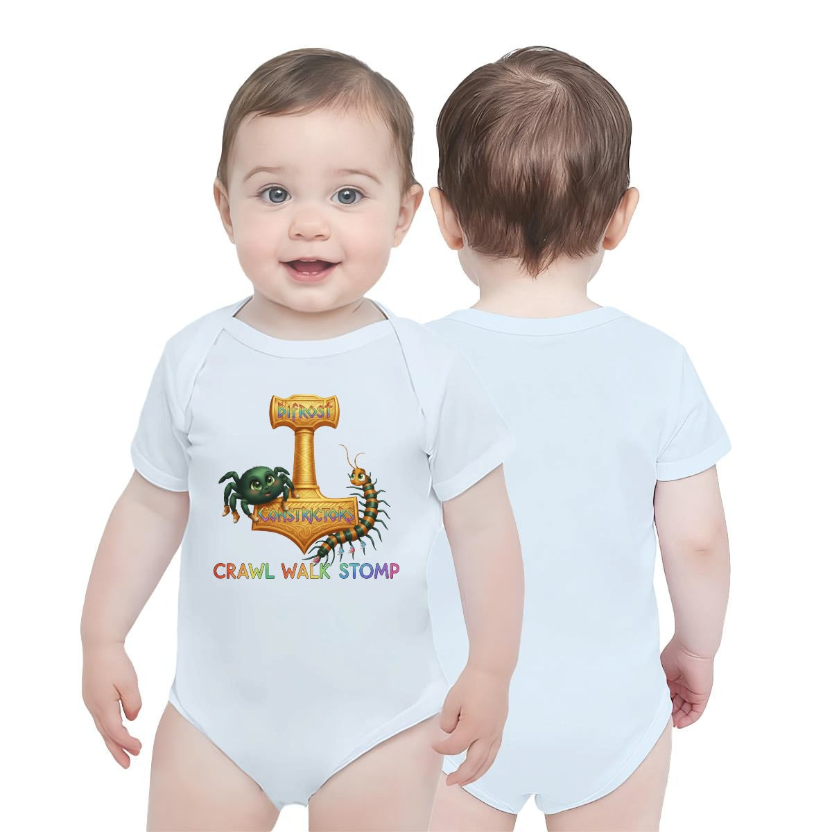 Baby Short-Sleeve Onesie Printed in USA| 190GSM Front DTF
