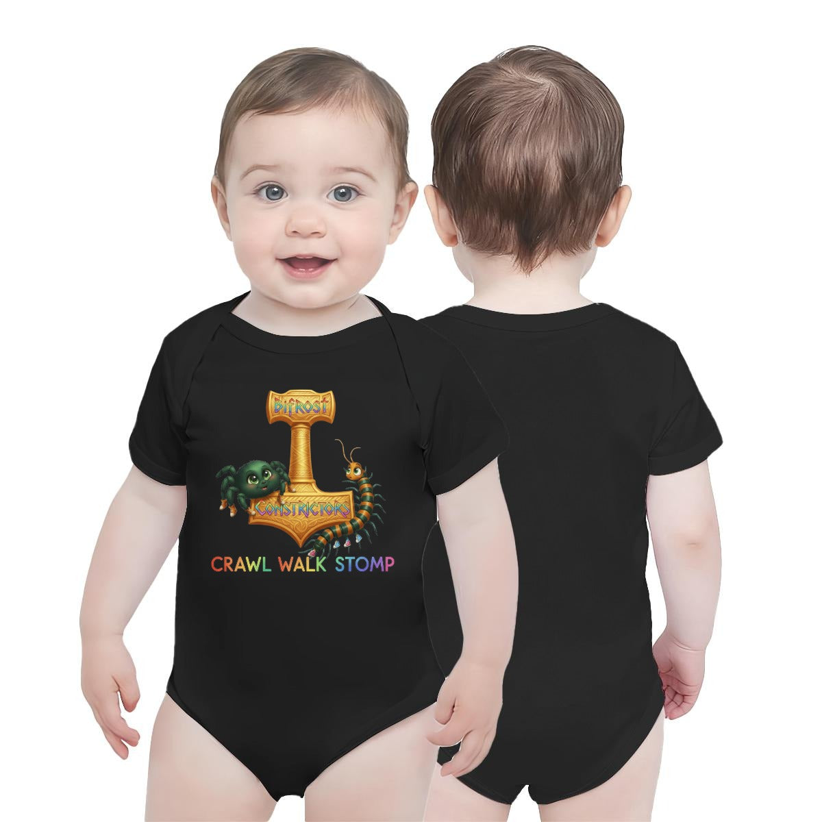 Baby Short-Sleeve Onesie Printed in USA| 190GSM Front DTF